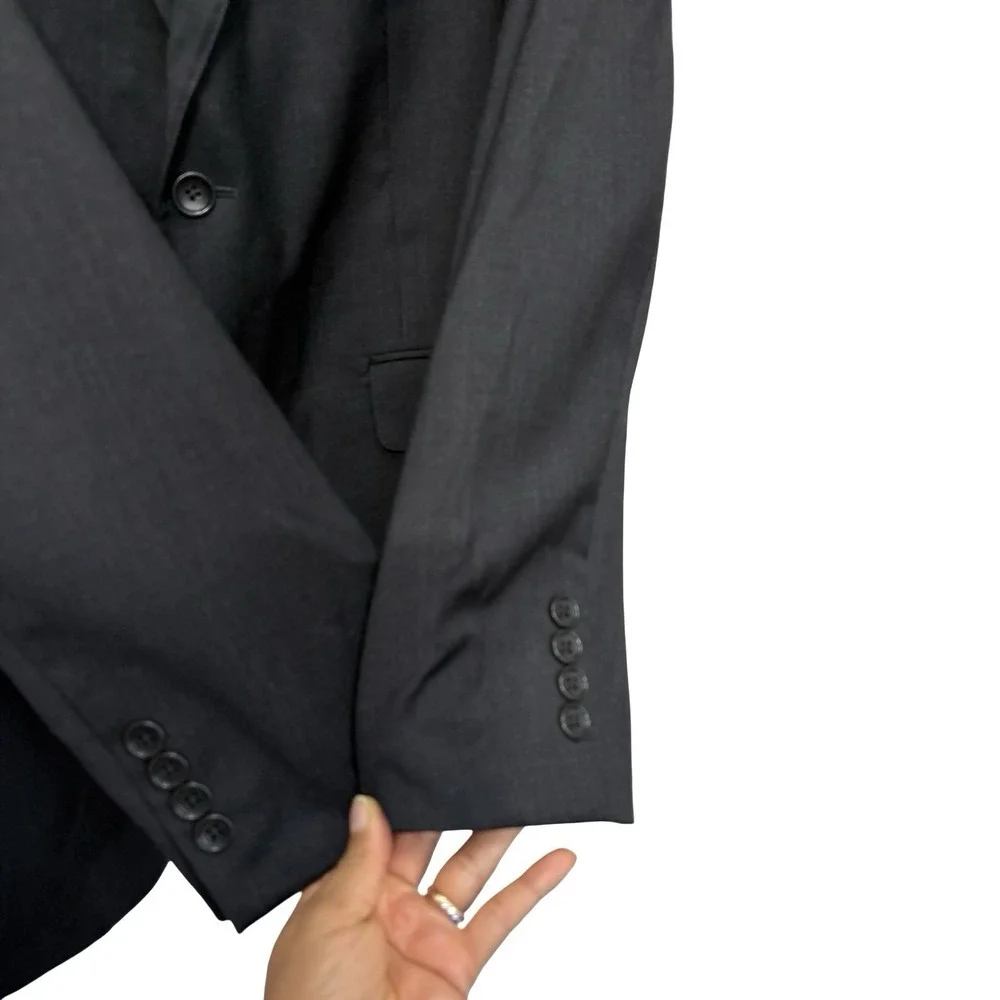 Bonobos Charcoal Gray Black Jetsetter Wool Athletic Fit Blazer Sz 40L
